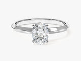 Knife Edge Oval Lab Grown Diamond Engagement Ring (1.00 CT)