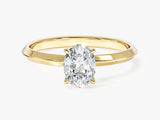 Knife Edge Oval Lab Grown Diamond Engagement Ring (1.00 CT)