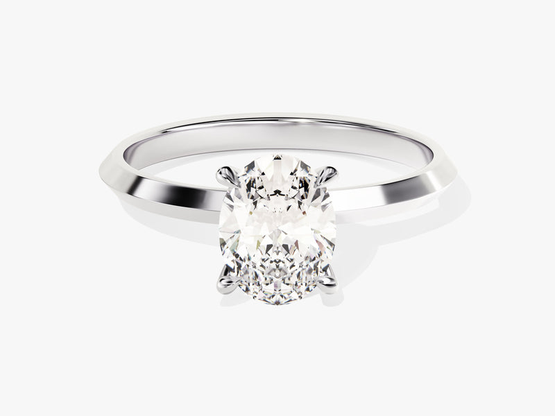 Knife Edge Oval Diamond Engagement Ring (1.50 CT)