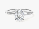 Knife Edge Oval Lab Grown Diamond Engagement Ring (1.50 CT)