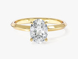 Knife Edge Oval Lab Grown Diamond Engagement Ring (1.50 CT)