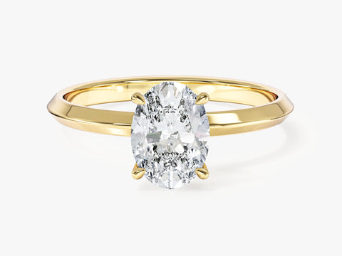 Knife Edge Oval Moissanite Engagement Ring (1.50 CT)