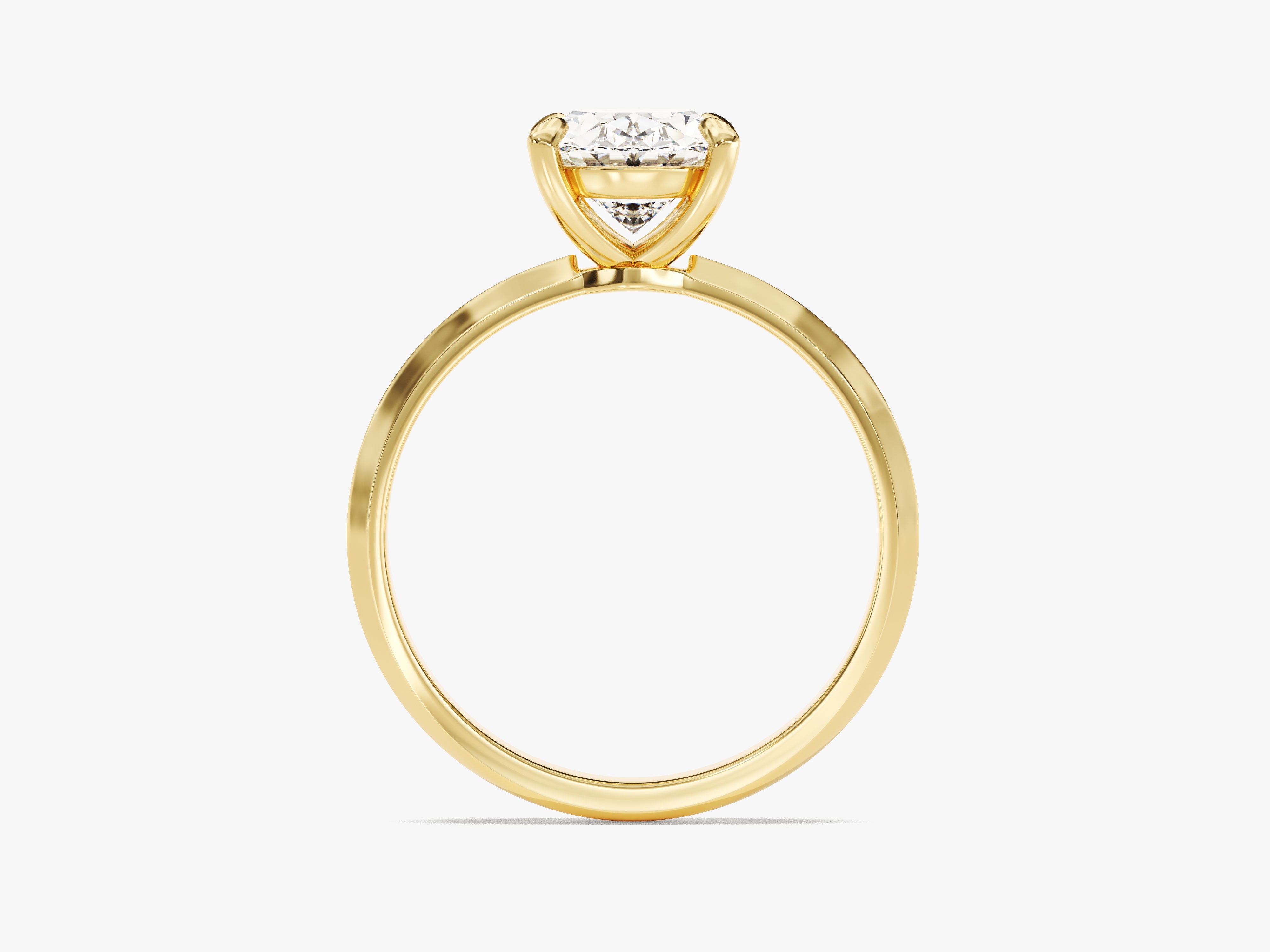 Knife Edge Oval Diamond Engagement Ring (2.00 CT)