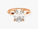 Knife Edge Oval Moissanite Engagement Ring (3.00 CT)