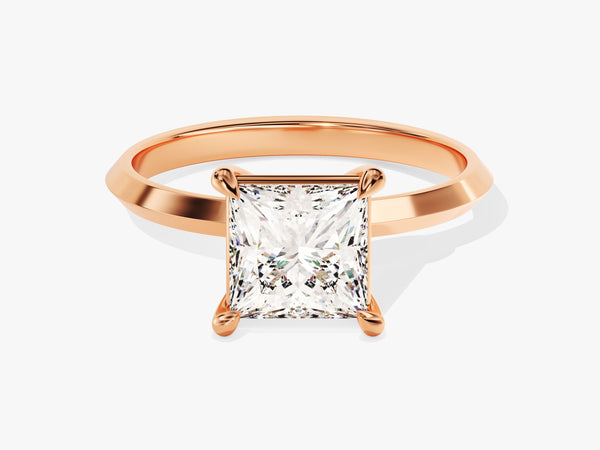 Rose gold ring with princess cut diamond engagement jewelry