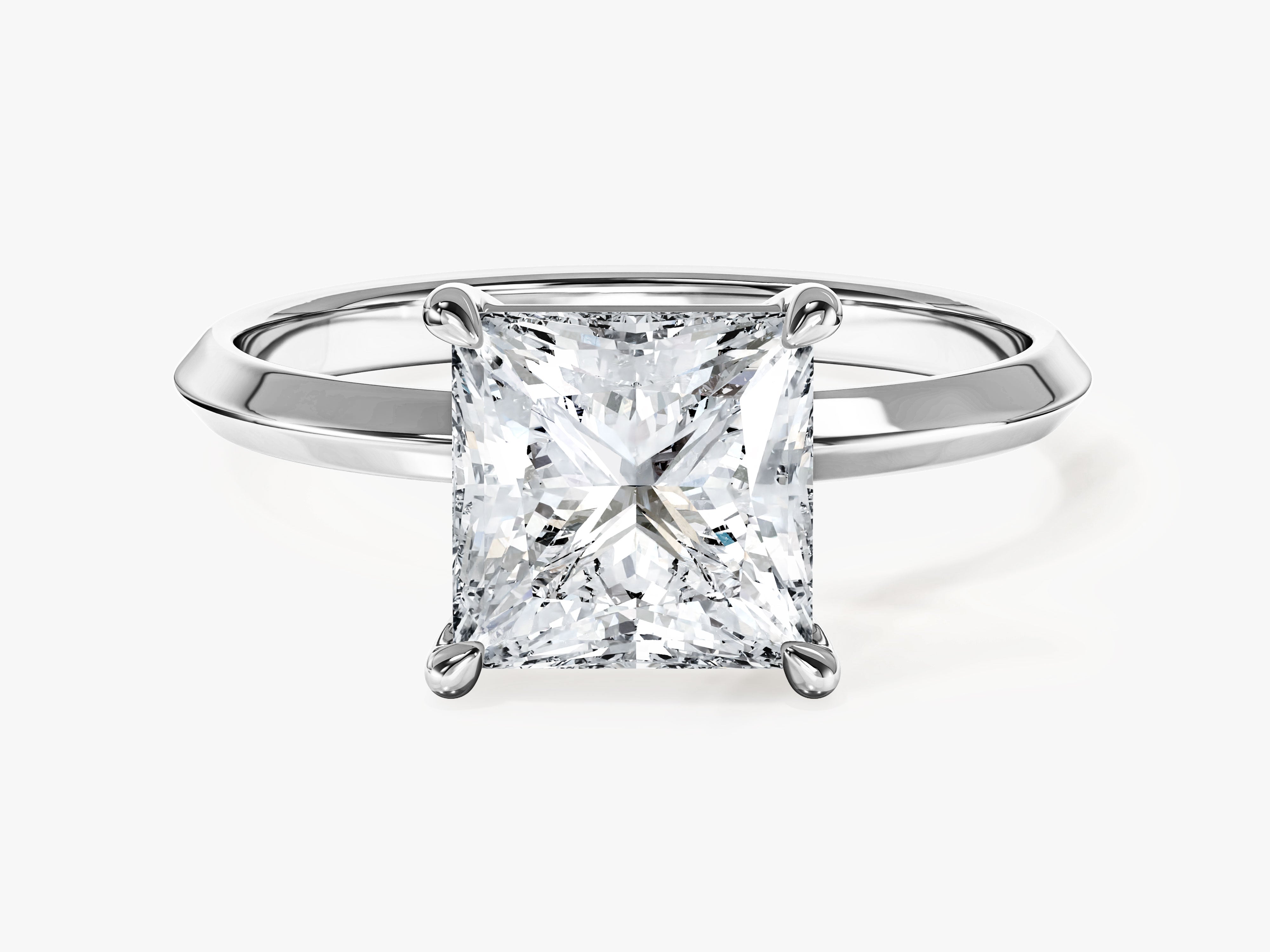 Knife Edge Princess Moissanite Engagement Ring (2.00 CT)