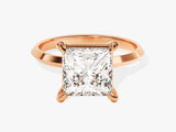 Rose gold ring with princess cut diamond engagement jewelry