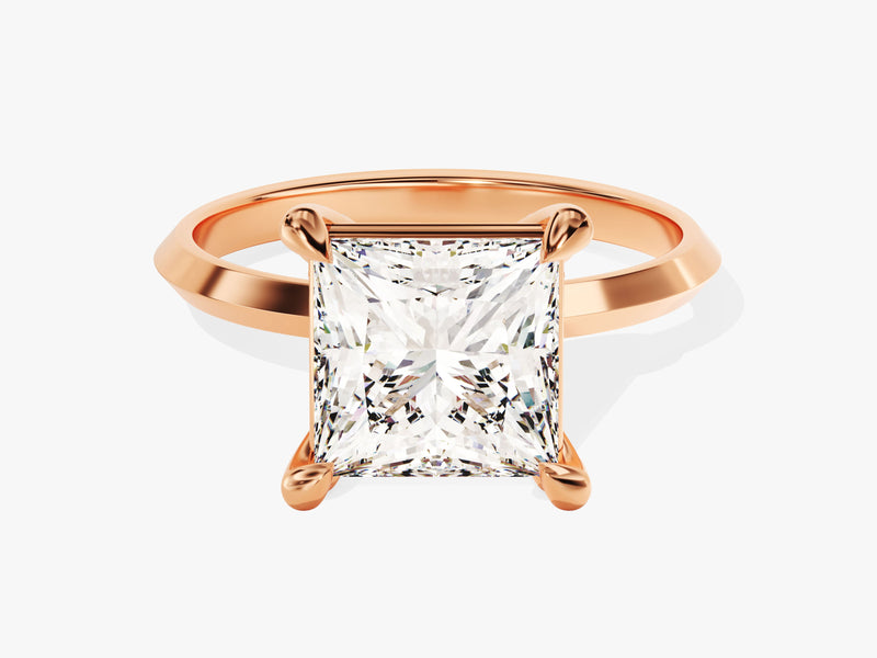 Rose gold ring with princess cut diamond engagement jewelry