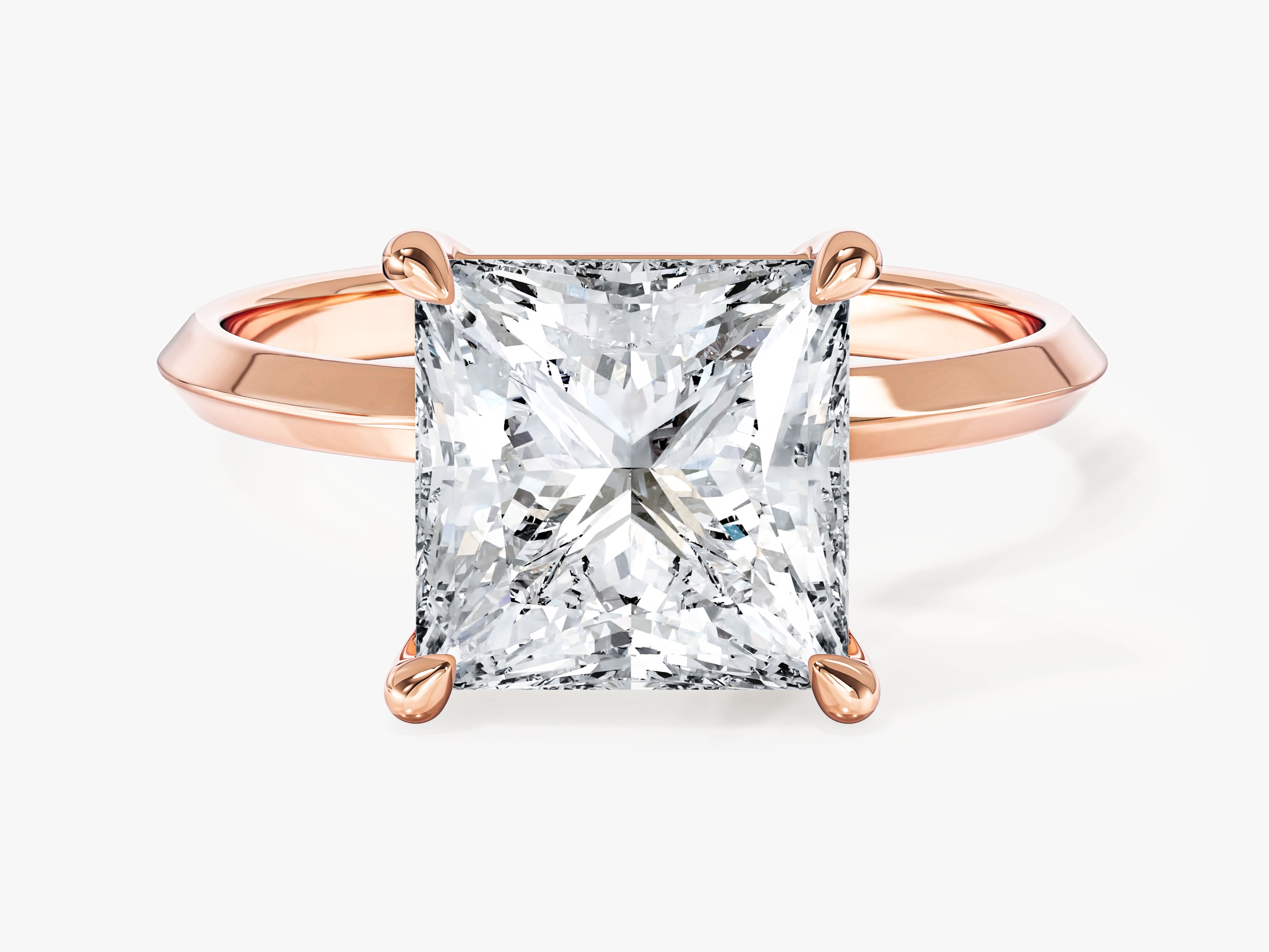 Knife Edge Princess Moissanite Engagement Ring (3.00 CT)