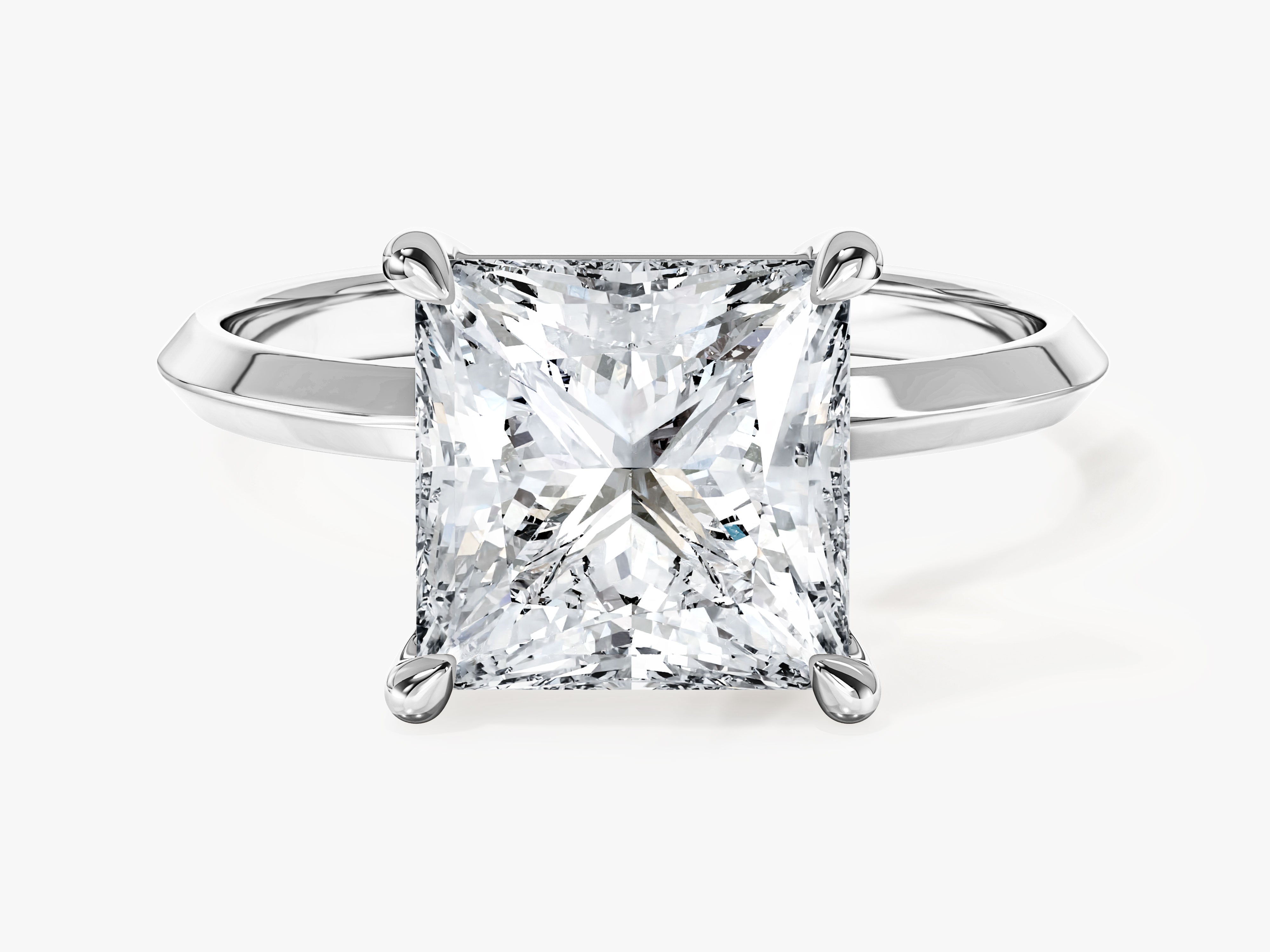 Knife Edge Princess Moissanite Engagement Ring (3.00 CT)