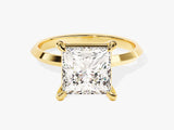 Gold ring with radiant cut diamond, fine jewelry, engagement ring
