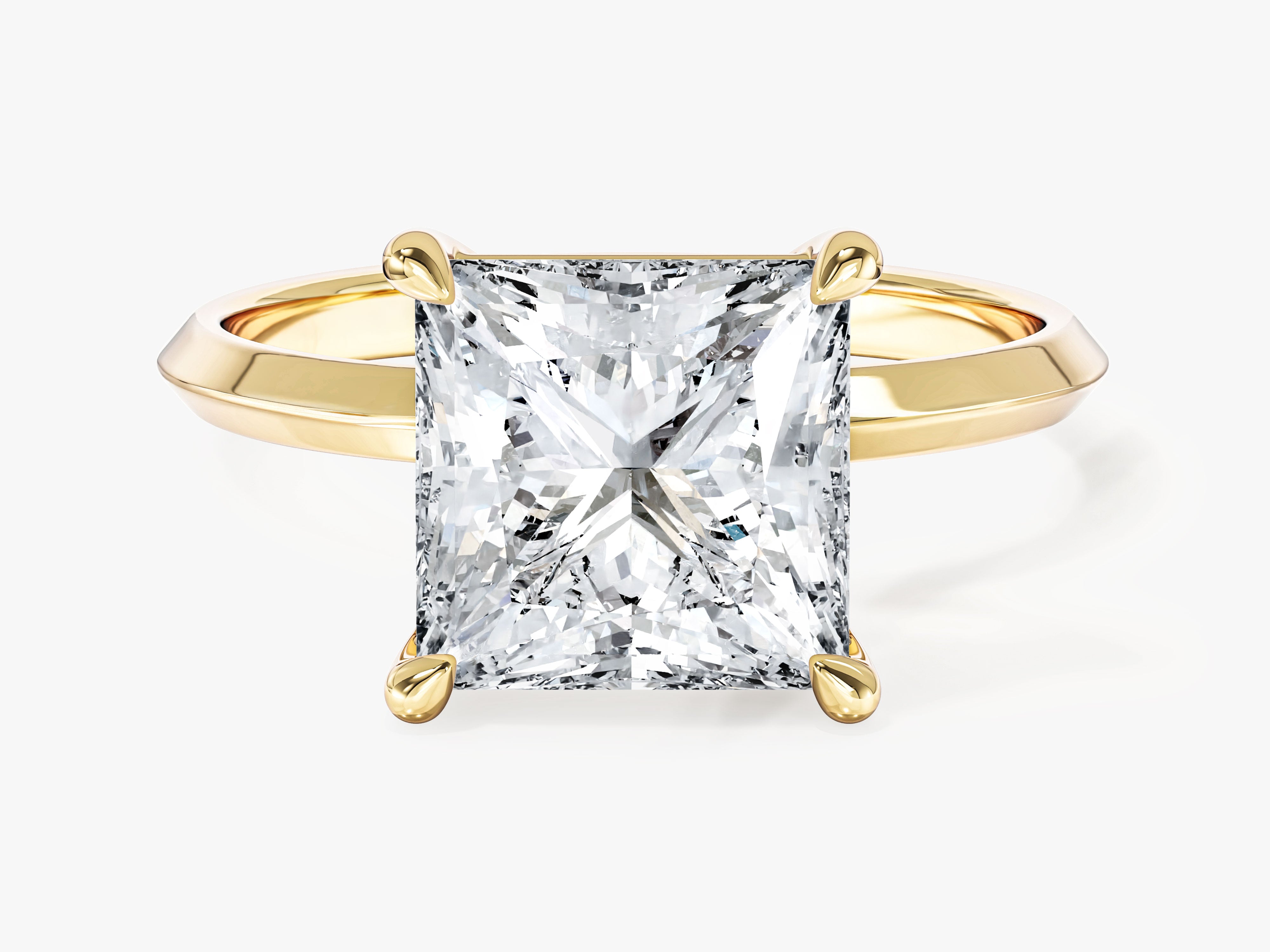 Knife Edge Princess Lab Grown Diamond Engagement Ring (3.00 CT)