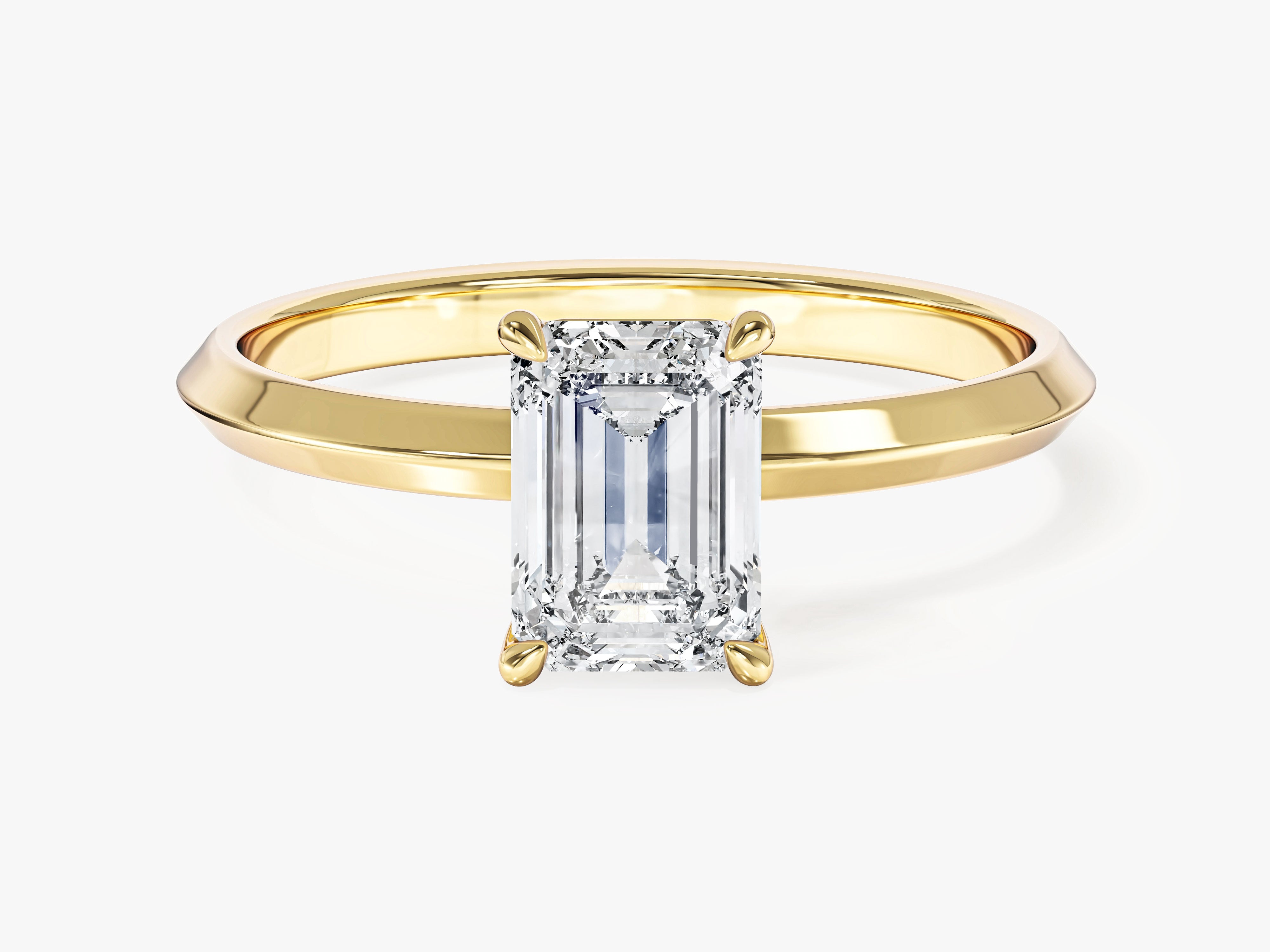 Knife Edge Emerald Lab Grown Diamond Engagement Ring (1.00 CT)