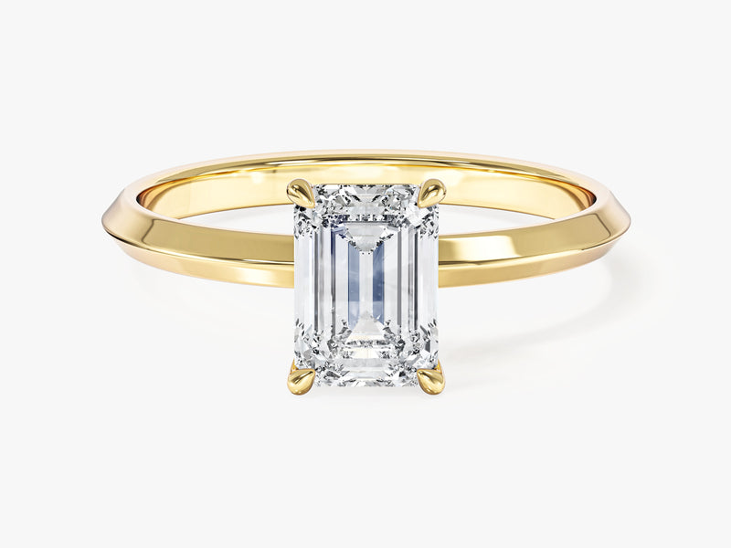 Knife Edge Emerald Lab Grown Diamond Engagement Ring (1.00 CT)