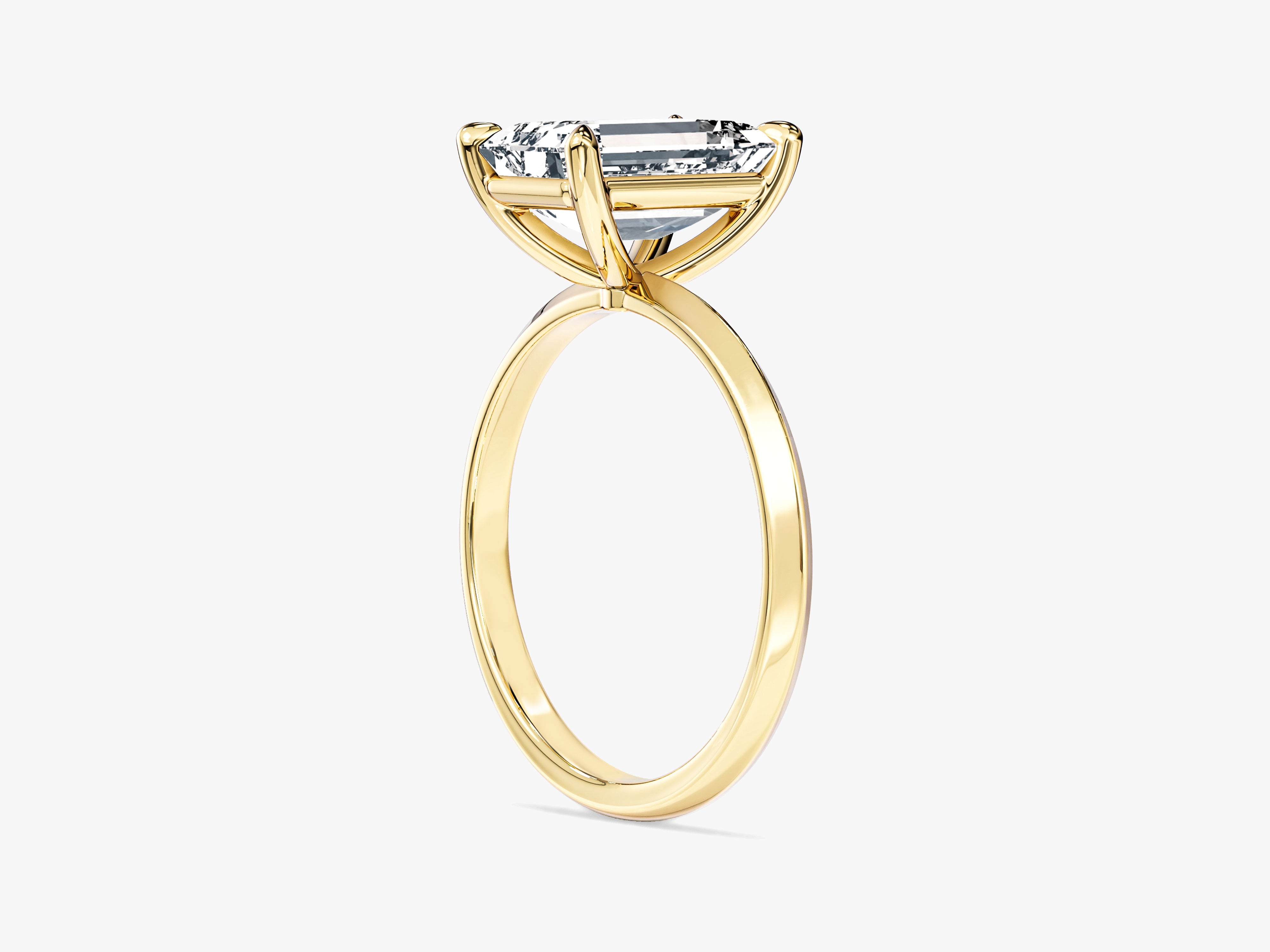 Knife Edge Emerald Lab Grown Diamond Engagement Ring (3.00 CT)