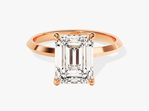 Knife Edge Emerald Moissanite Engagement Ring (3.00 CT)