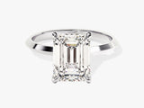 Knife Edge Emerald Moissanite Engagement Ring (3.00 CT)