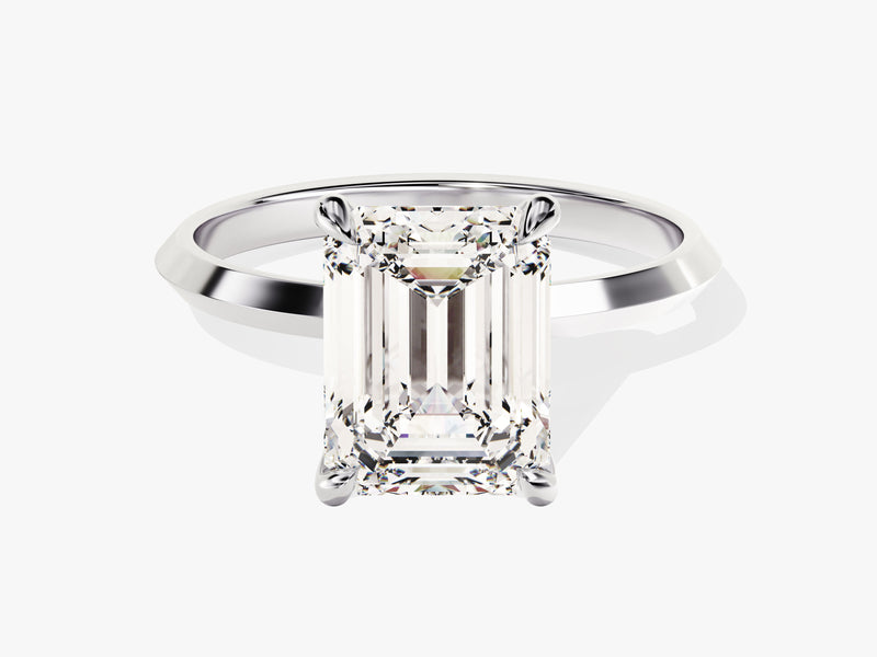 Knife Edge Emerald Moissanite Engagement Ring (3.00 CT)