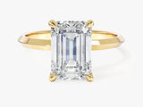 Knife Edge Emerald Lab Grown Diamond Engagement Ring (3.00 CT)