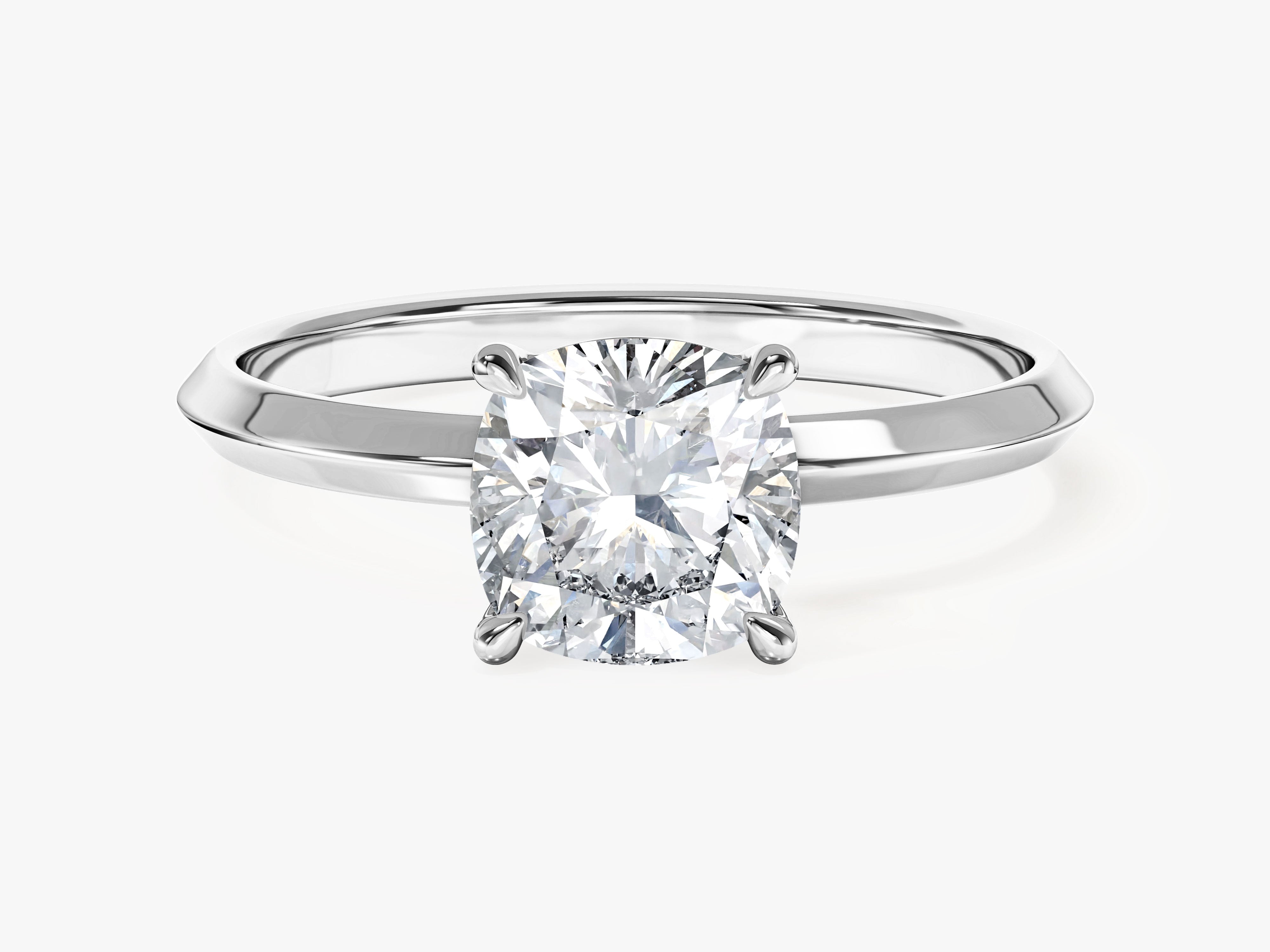 Knife Edge Cushion Moissanite Engagement Ring (1.50 CT)