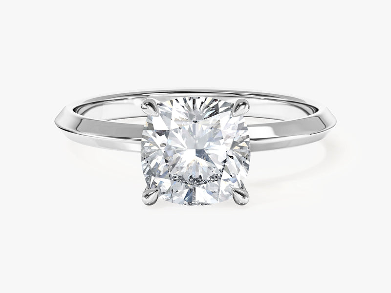 Knife Edge Cushion Moissanite Engagement Ring (2.00 CT)