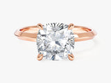 Knife Edge Cushion Lab Grown Diamond Engagement Ring (3.00 CT)