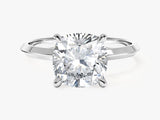 Knife Edge Cushion Lab Grown Diamond Engagement Ring (3.00 CT)