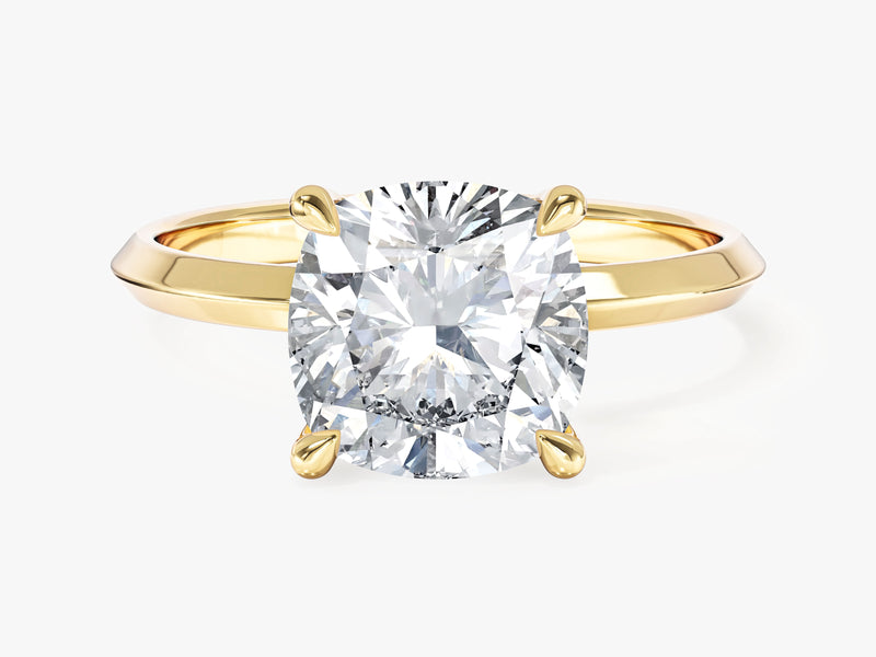 Knife Edge Cushion Moissanite Engagement Ring (3.00 CT)