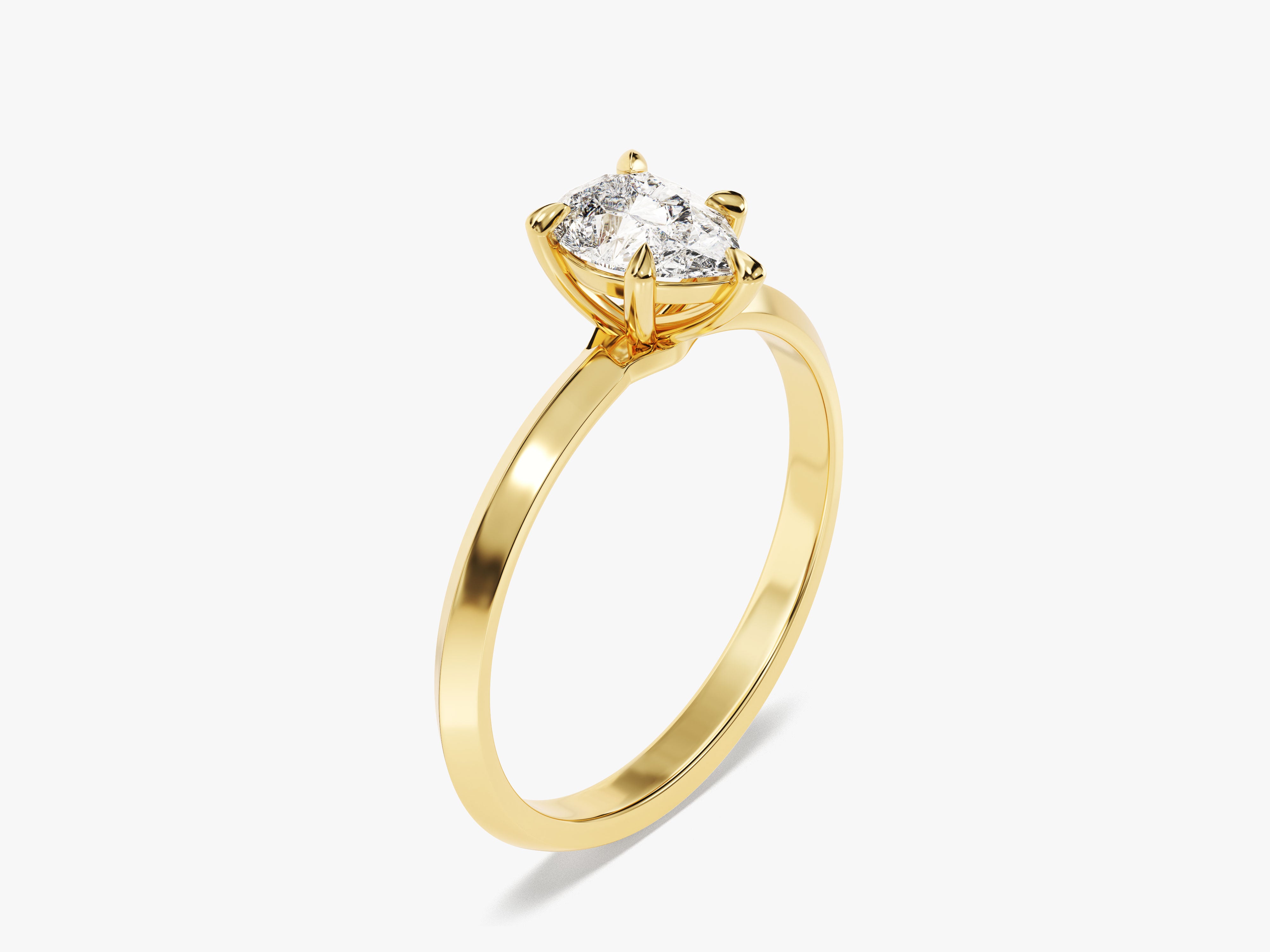 Gold ring with a sparkling diamond, jewelry for her