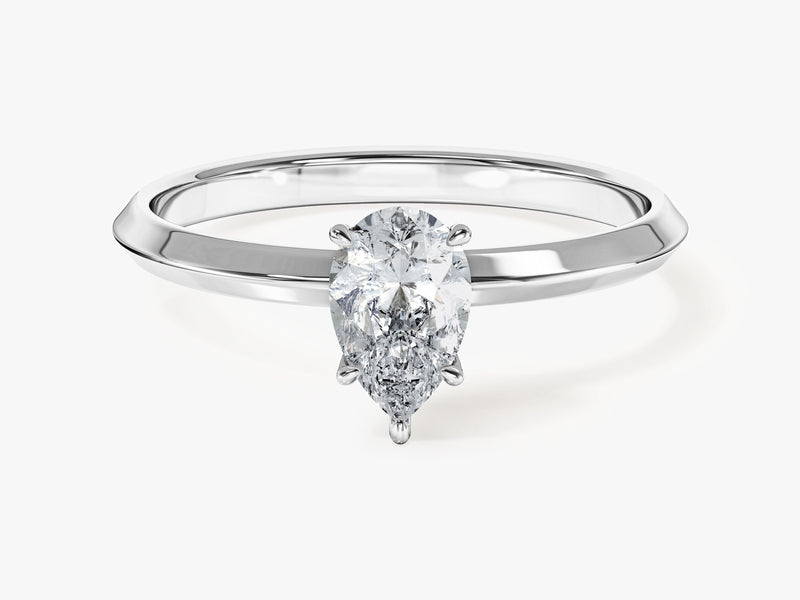 Knife Edge Pear Moissanite Engagement Ring (1.00 CT)