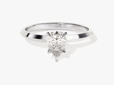 Knife Edge Pear Diamond Engagement Ring (1.00 CT)