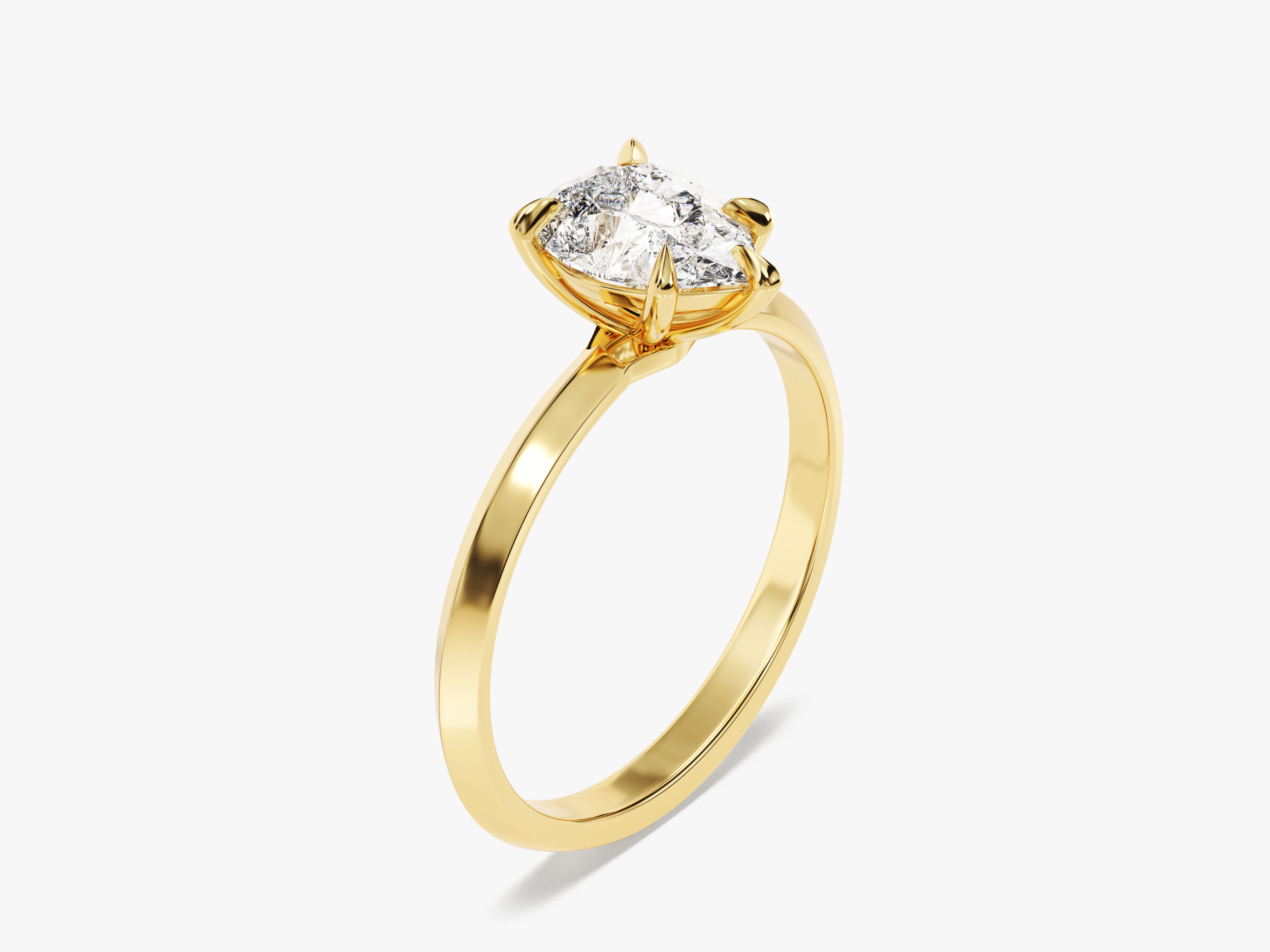 Gold engagement ring with a sparkling diamond solitaire setting