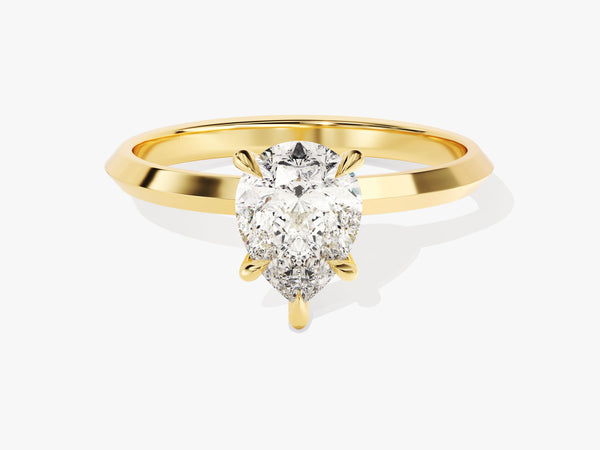 Knife Edge Pear Diamond Engagement Ring (1.50 CT)