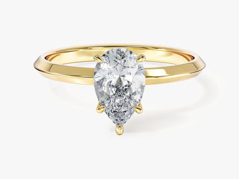 Knife Edge Pear Moissanite Engagement Ring (1.50 CT)