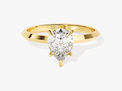 Knife Edge Pear Moissanite Engagement Ring (1.50 CT)