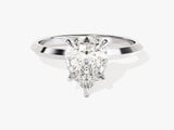 Knife Edge Pear Diamond Engagement Ring (2.00 CT)