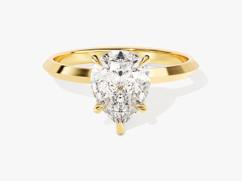 Knife Edge Pear Moissanite Engagement Ring (2.00 CT)