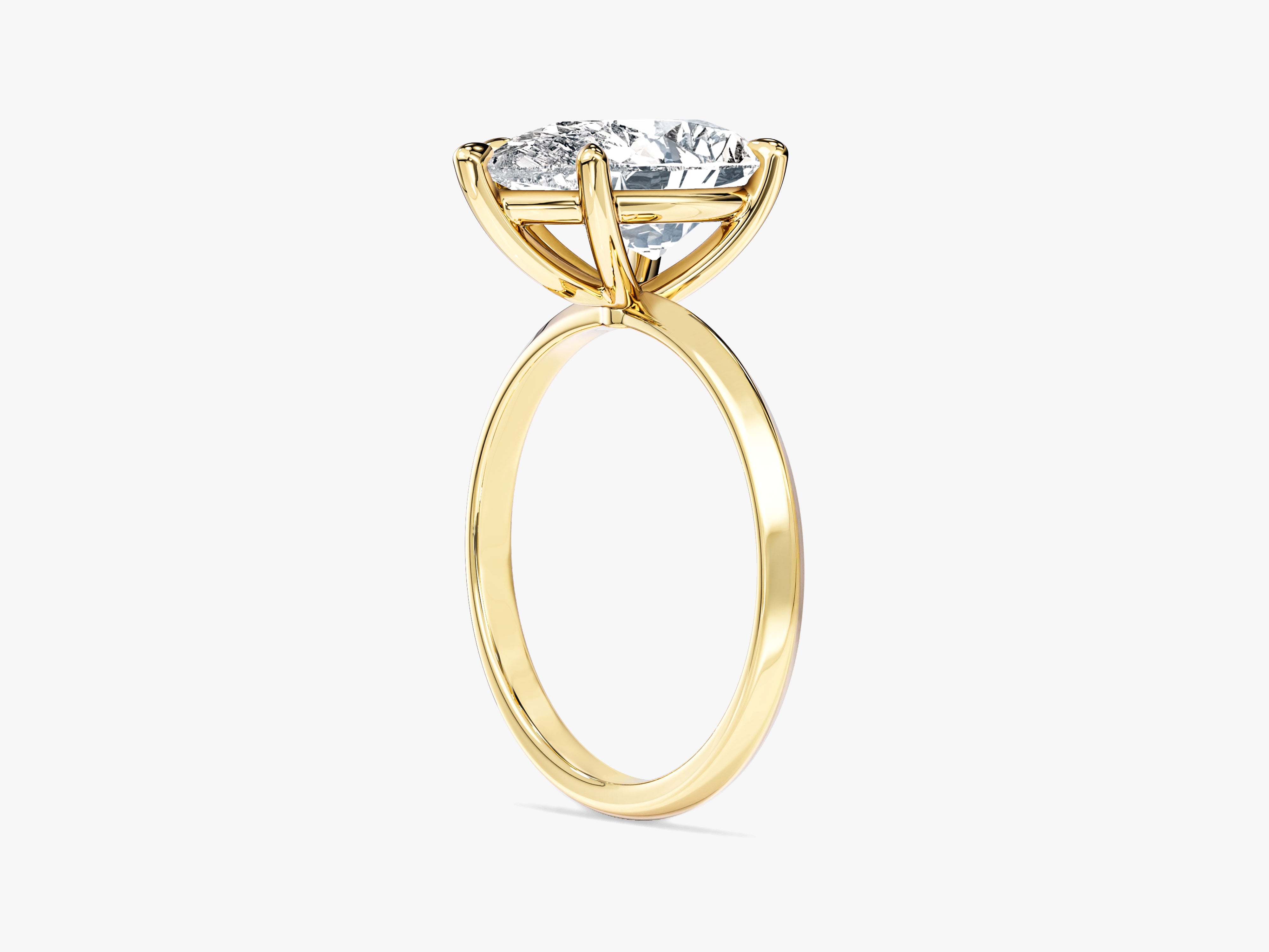 Knife Edge Pear Lab Grown Diamond Engagement Ring (3.00 CT)