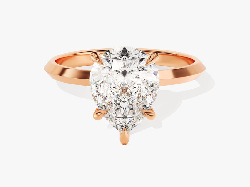Rose gold pear cut diamond engagement ring