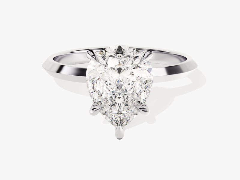 Knife Edge Pear Moissanite Engagement Ring (3.00 CT)