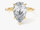 Knife Edge Pear Lab Grown Diamond Engagement Ring (3.00 CT)