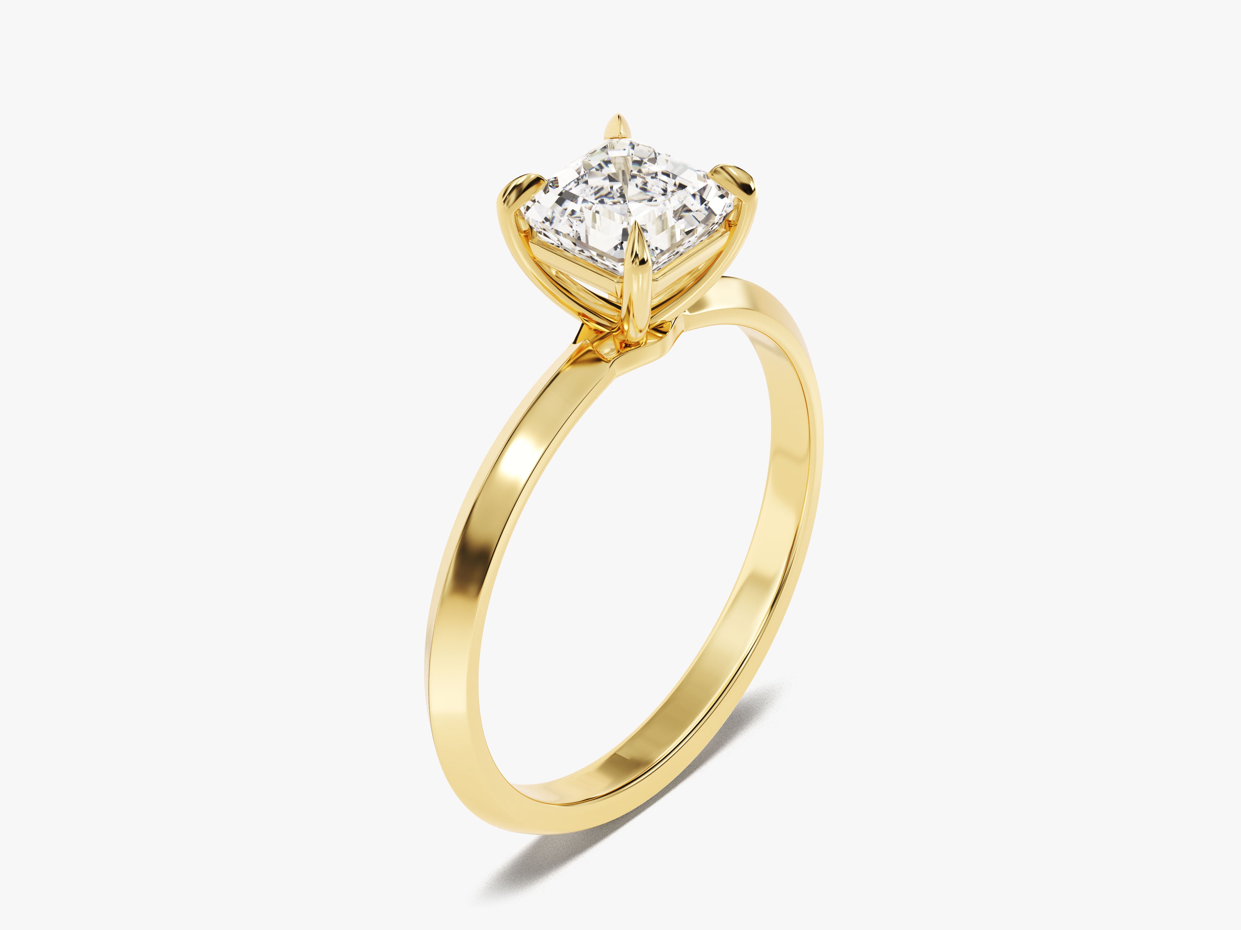 Gold ring with a princess cut diamond, jewelry, engagement ring