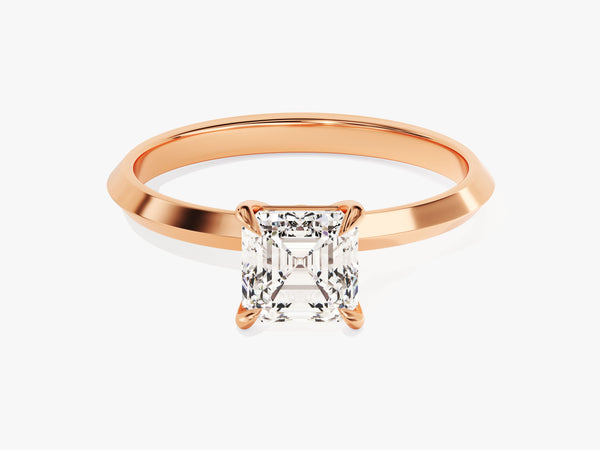 Rose gold ring with princess cut diamond engagement ring