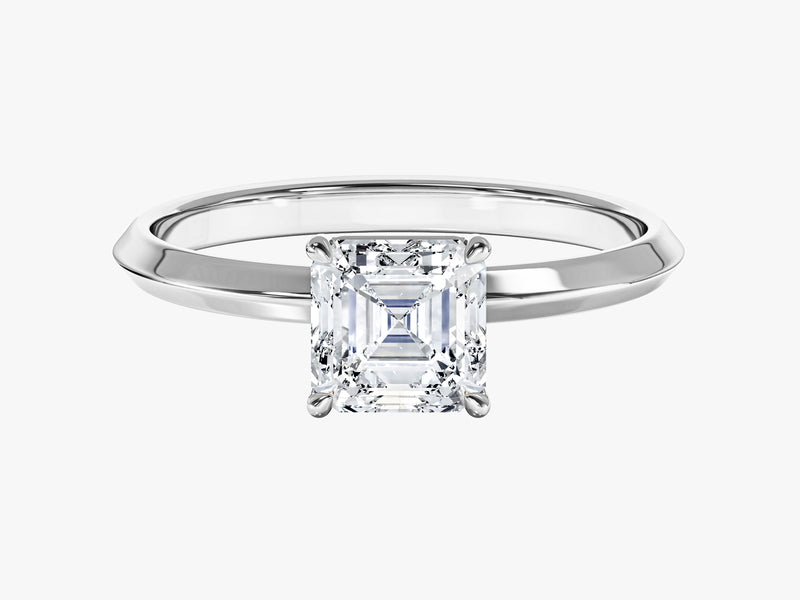 Knife Edge Asscher Moissanite Engagement Ring (1.00 CT)