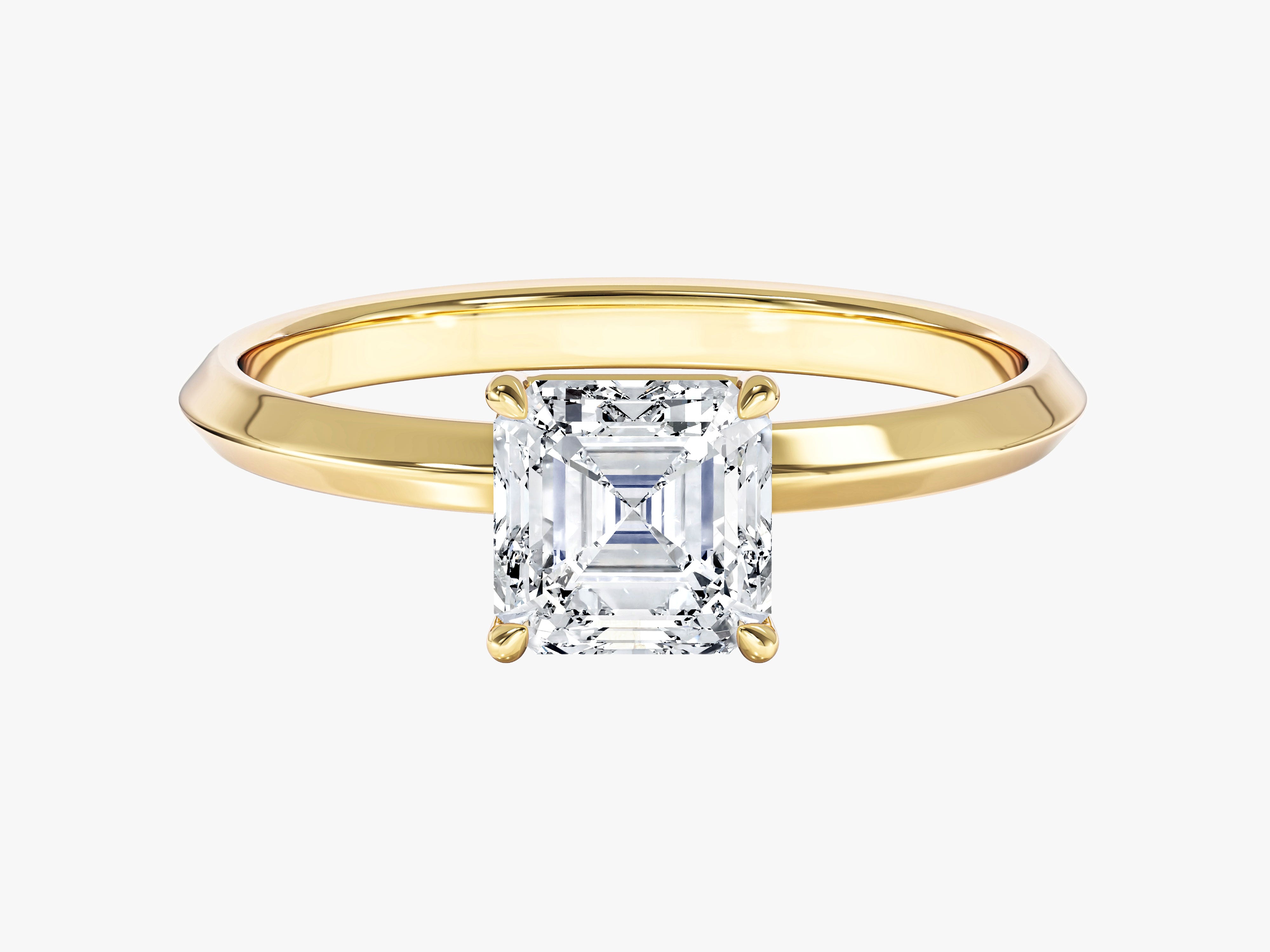 Knife Edge Asscher Moissanite Engagement Ring (1.00 CT)