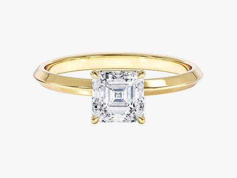 Knife Edge Asscher Moissanite Engagement Ring (1.00 CT)