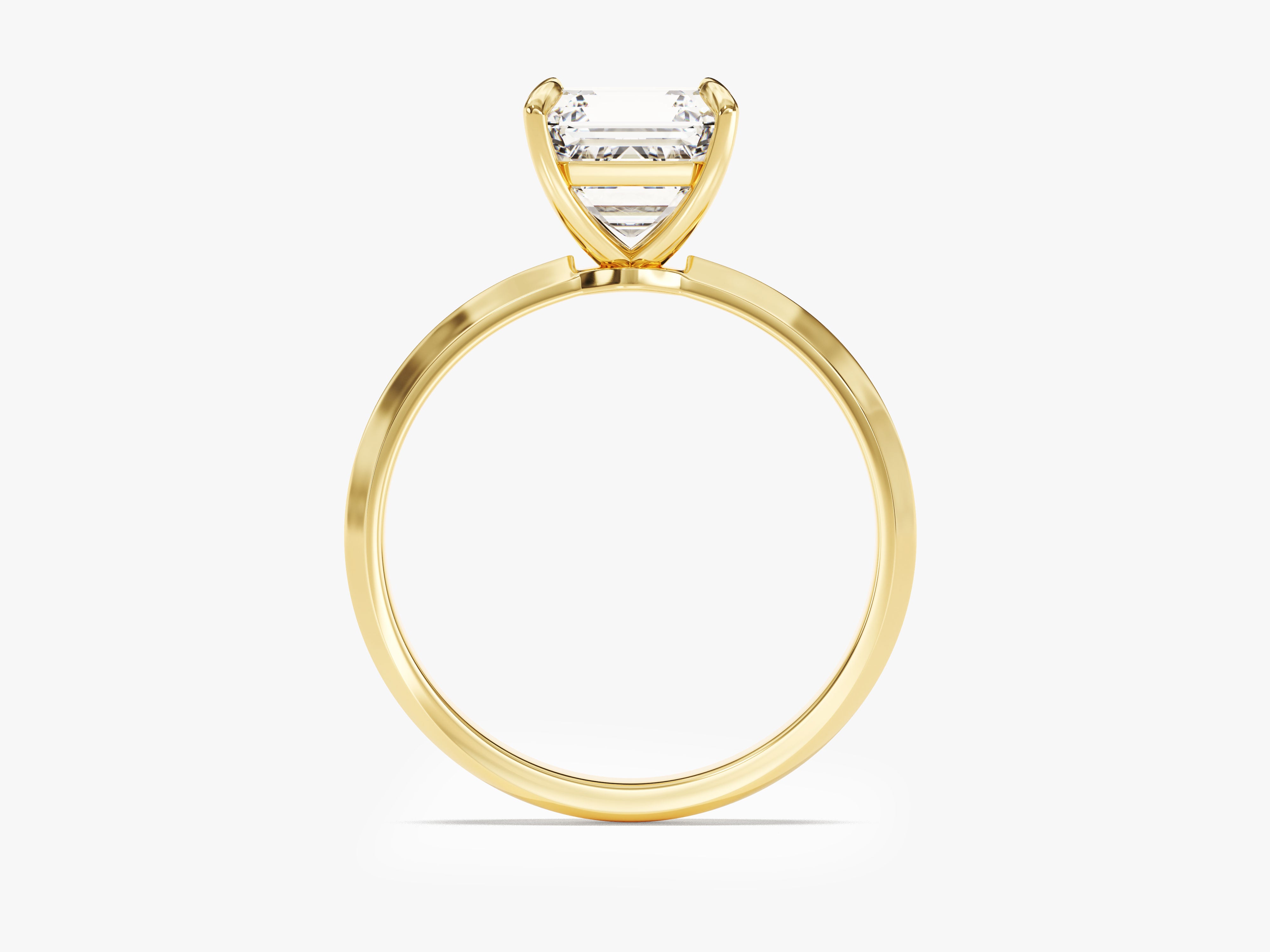 Knife Edge Asscher Moissanite Engagement Ring (2.00 CT)