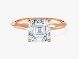 Knife Edge Asscher Moissanite Engagement Ring (2.00 CT)