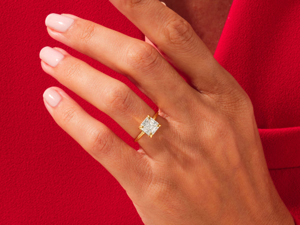 Knife Edge Asscher Lab Grown Diamond Engagement Ring (3.00 CT)