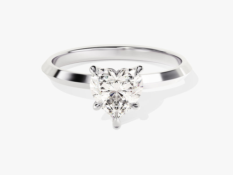 Knife Edge Heart Lab Grown Diamond Engagement Ring (1.00 CT)